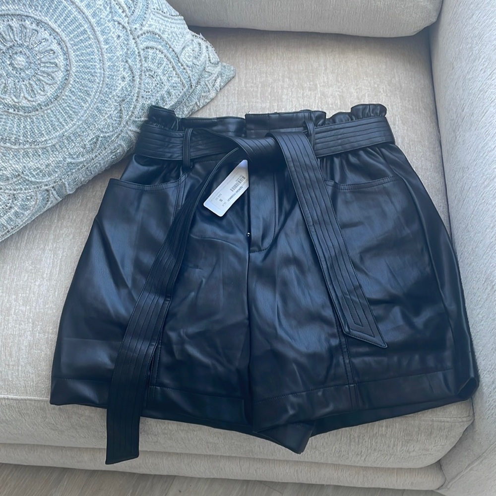 NWT Pookie & Sebastian Faux Leather Shorts